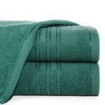 Ręcznik klasyczny z bordiurą podkreśloną delikatnymi paskami - 70 x 140 cm - butelkowy zielony 1