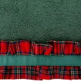 Ręcznik SANTA 2 podkreślony falbanką w kratkę - 50 x 90 cm - butelkowy zielony 2
