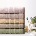 Ręcznik NASTIA z żakardową bordiurą w pasy w stylu eko - 50 x 90 cm - popielaty 7