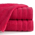 Ręcznik VITO z bawełny podkreślony żakardowymi paskami - 50 x 90 cm - amarantowy 1