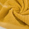 REINA LINE Ręcznik z bawełny zdobiony wzorem w zygzaki z gładką bordiurą - 50 x 90 cm - musztardowy 5