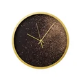 Dekoracyjny zegar ścienny w stylu nowoczesnym zdobiony brokatem - 40 x 5 x 40 cm - czarny 1