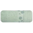 Ręcznik z bordiurą zdobioną aplikacją z trójwymiarowymi haftowanymi kwiatuszkami - 70 x 140 cm - miętowy 3