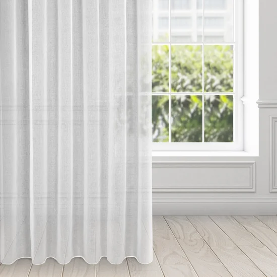 ELLA LINE Dekoracja okienna ARGEA z gładkiej etaminy - 140 x 270 cm - biały