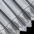 Tkanina firanowa zazdrostka z grubszej etaminy z ażurową aplikacją - 90 cm - biały 7