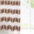 Zasłona gotowa LISA w poziome pasy zdobione ornamentem - 140 x 250 cm - beżowy/brązowy 1