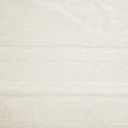 Ręcznik z żakardową bordiurą w geometrycznym stylu - 50 x 90 cm - kremowy 2