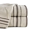 Ręcznik bawełniany KORAL z bordiurą podkreśloną  żakardowymi paseczkami - 70 x 140 cm - beżowy 1