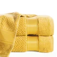 EUROFIRANY PREMIUM Ręcznik MILAN z puszystej bawełny frotte o ryżowej strukturze z błyszczącą bordiurą - 70 x 140 cm - musztardowy 1