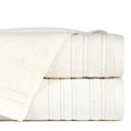 Ręcznik z welurową bordiurą przetykaną błyszczącą nicią - 50 x 90 cm - kremowy 1