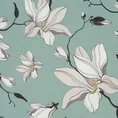 EUROFIRANY CLASSIC SATIN Komplet pościeli SPRING 04 z wysokiej jakości satyny bawełnianej z nadrukiem kwiatów magnolii - 140 x 200 cm - miętowy 4