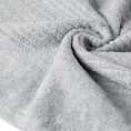 Ręcznik z welurową bordiurą przetykaną błyszczącą nicią - 50 x 90 cm - stalowy 5