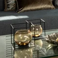 Świecznik dekoracyjny  szklana kula w metalowej ramie - 17 x 17 x 17 cm - czarny 5