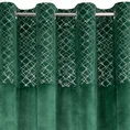 DESIGN 91 Zasłona z welwetu z ozdobnym pasem ze srebrnym geometrycznym nadrukiem w górnej części - 140 x 250 cm - zielony 4