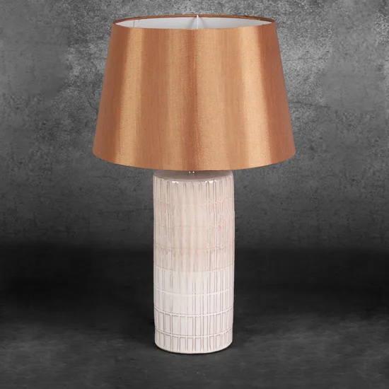 Lampa EDNA o podstawie z glinki ceramicznej - ∅ 33 x 56 cm - kremowy