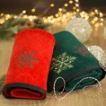 Ręcznik świąteczny CHERRY 02 bawełniany z haftem ze śnieżynkami - 50 x 90 cm - czerwony 6