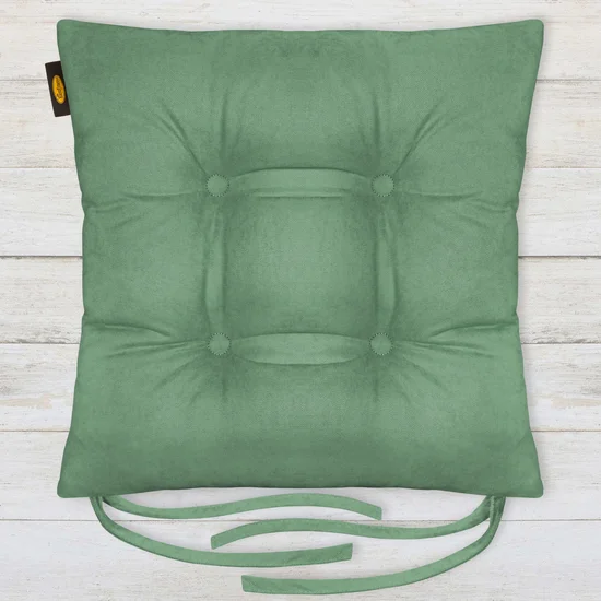 ADORE dwustronna welurowa poduszka siedziskowa na krzesło z czterema pikowaniami, gramatura 195 g/m2 - 40 x 40 x 8 cm - miętowy