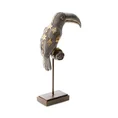 Tukan figurka ceramiczna srebrno-złota - 23 x 12 x 41 cm - srebrny 2