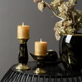 Świecznik z dolomitu z motywem złotych liści miłorzębu - 10 x 10 x 9 cm - czarny 2