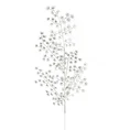 Zimowa gałązka dekoracyjna z drobnymi listeczkami obsypana srebrnym brokatem - 70 x 20 cm - srebrny 2