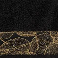 Ręcznik AGIS z żakardową bordiurą z motywem liści, ZERO TWIST - 70 x 140 cm - czarny 2