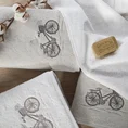 Ręcznik z haftem z motywem roweru - 50 x 90 cm - kremowy 4