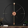 Dekoracyjny zegar ścienny z metalu w nowoczesnym minimalistycznym stylu - 60 x 5 x 60 cm - czarny 9