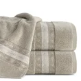 Ręcznik bawełniany  MALIKA 70X90 cm z żakardową bordiurą ze wzorem podkreślonym błyszczącą nicią beżowy - 70 x 140 cm - beżowy 1