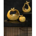 Figurka ceramiczna dekorowana brokatem w stylu glamour, kolor złoty - 27 x 10 x 34 cm - złoty 5