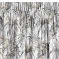 Zasłona RODOS z miękkiego welwetu z nadrukiem egzotycznych liści ze srebrnymi elementami - 140 x 270 cm - biały 6