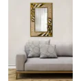 Lustro w dekoracyjnej ażurowej ramie z drobnymi kryształkami - 80 x 3 x 120 cm - złoty 1