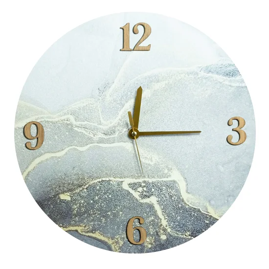 Dekoracyjny zegar ścienny w stylu nowoczesnym - 60 x 5 x 60 cm - srebrny