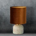 Lampa stołowa STELA na podstawie z betonu z abażurem z lśniącego welwetu - ∅ 23 x 38 cm - rudy 1