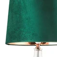 Lampa stołowa KATHY na szklanej podstawie z ciemnozielonym abażurem z błyszczącego welwetu - ∅ 38 x 68 cm - ciemnozielony 2