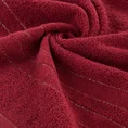 Ręcznik GALA bawełniany z  bordiurą w paski podkreślone błyszczącą nicią - 50 x 90 cm - bordowy 5