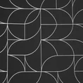 Zasłona EVI ze srebrnym geometrycznym nadrukiem - 140 x 250 cm - czarny 9