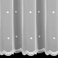 Tkanina firanowa z matowego tiulu z haftem w drobne groszki - 120 cm - biały 3