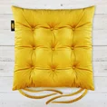 Dwustronna welwetowa poduszka siedziskowa na krzesło z dziewięcioma pikowaniami, gramatura 260 g/m2 - 40 x 40 x 6 cm - żółty 1