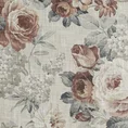 Zasłona GABI z tkaniny z dodatkiem lnu w stylu eko zdobiona nadrukiem kwiatów - 140 x 250 cm - naturalny 9