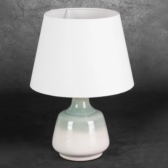Lampka ceramiczna LIANA w stylu boho z efektem ombre - 27 x 27 x 41 cm - kremowy