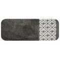 Ręcznik z żakardową bordiurą i geometrycznym wzorem - 70 x 140 cm - stalowy 3