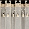 Zasłona GRETA o strukturze lnu zdobiona ażurowym haftem i subtelnymi chwostami  w stylu eko - 135 x 250 cm - naturalny 6