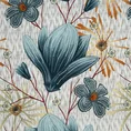 TERRA COLLECTION Komplet pościeli MONTENEGRO 2 z makosatyny bawełnianej z motywem kwiatowym - 160 x 200 cm - niebieski 12