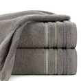 Ręcznik IRENE z puszystej bawełny podkreślony paseczkami - 30 x 50 cm - grafitowy 1