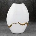 Wazon ceramiczny EBRU biało-złoty - 20 x 11 x 25 cm - biały 1