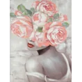 Obraz Obraz AMELI 2 portret kobiety w nakryciu głowy z kwiatów ręcznie malowany na płótnie - 60 x 80 cm - różowy 1