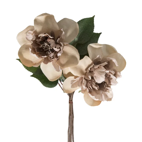 KAMELIA sztuczny kwiat dekoracyjny z jedwabistej tkaniny - ∅ 11 x 44 cm - beżowy