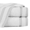 EUROFIRANY CLASSIC Ręcznik RIKI  z bordiurą w pasy miękki i puszysty, zero twist - 50 x 90 cm - biały 1