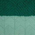 Ręcznik z bawełny zdobiony geometrycznym motywem z żakardową bordiurą - 50 x 90 cm - ciemnozielony 2