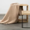 DESIGN 91 Narzuta na fotel-koc AMBER bardzo miękki w dotyku ze strukturalnym wzorem 3D z włókien bawełniano-akrylowych - 70 x 160 cm - beżowy 1